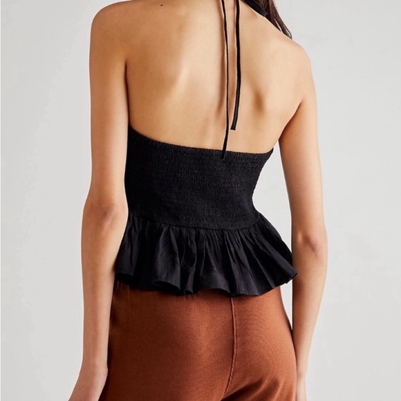 Free People Dandelion Solid Halter Top Black - Picture 2 of 6